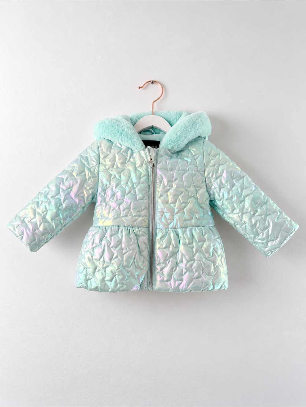 Rothschild Girls Iridescent Star Quilted Winter Coat Mint 18M